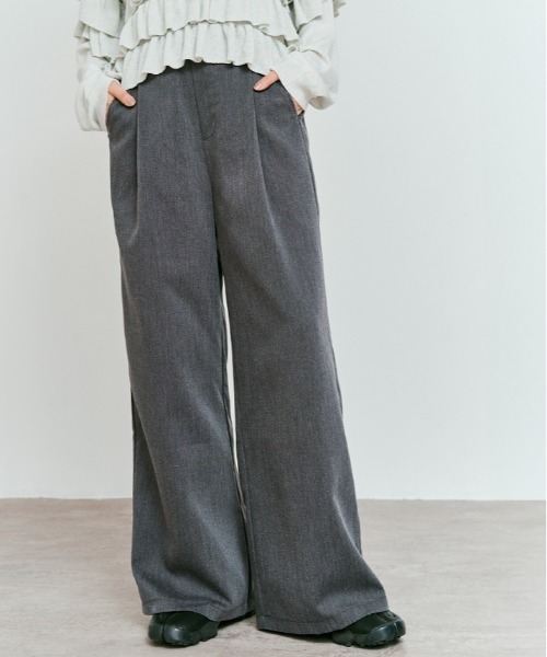 W:Huku（フーク）の「【W:Huku / リンクルフリーツイル】ワンタック スラックス パンツ / Wrinkle-Free Stretch Twill Slacks（スラックス・レディース・ブラウン/ブラック/杢グレー・M/L）」の16枚目の写真