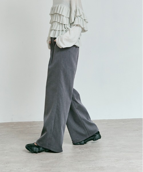 W:Huku（フーク）の「【W:Huku / リンクルフリーツイル】ワンタック スラックス パンツ / Wrinkle-Free Stretch Twill Slacks（スラックス・レディース・ブラウン/ブラック/杢グレー・M/L）」の19枚目の写真