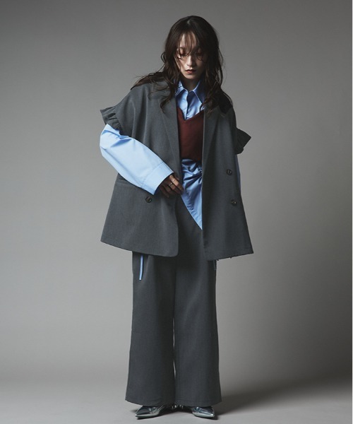 W:Huku（フーク）の「【W:Huku / リンクルフリーツイル】ワンタック スラックス パンツ / Wrinkle-Free Stretch Twill Slacks（スラックス・レディース・ブラウン/ブラック/杢グレー・M/L）」の21枚目の写真