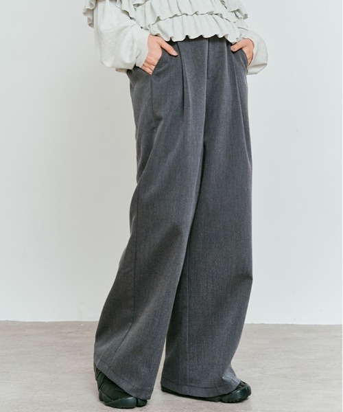 W:Huku（フーク）の「【W:Huku / リンクルフリーツイル】ワンタック スラックス パンツ / Wrinkle-Free Stretch Twill Slacks（スラックス・レディース・ブラウン/ブラック/杢グレー・M/L）」の22枚目の写真