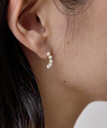 《スターリングシルバー使用》アールパールピアス