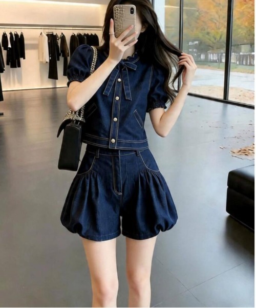 semplice(センプリチェ)の「デニムセットアップ(セットアップ・レディース・ブルー・S/M/L)」の3枚目の写真