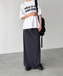 SLEEK コットンストレッチライトロングスカート