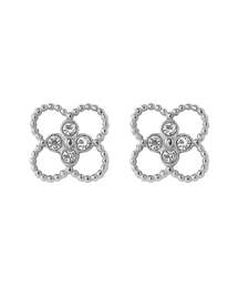 【ステンレス】ビジュー×フラワーピアス