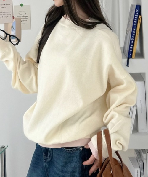 Ada.(エイダ)の「配色レイヤード スウェットライクニット(ニット/セーター・レディース・ブラウン/オフホワイト/ブラック・FREE)」の8枚目の写真
