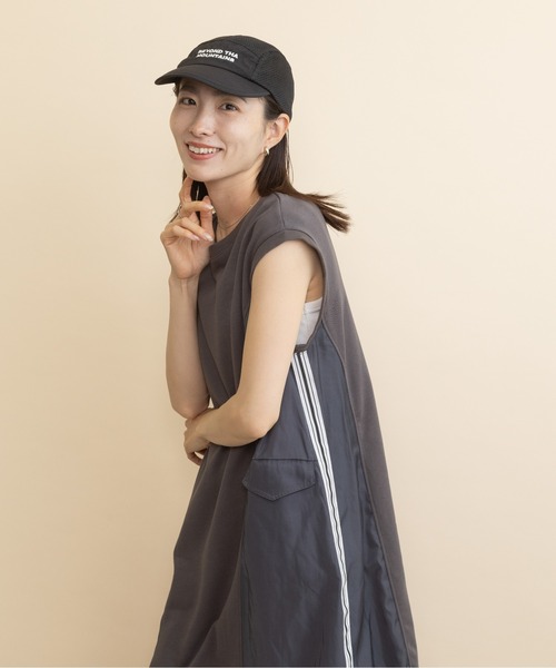 lodie(ロディ)の「異素材コンビ・サイドラインワンピース(ワンピース・レディース・チャコールグレー/ブラック/カーキ・FREE)」の3枚目の写真