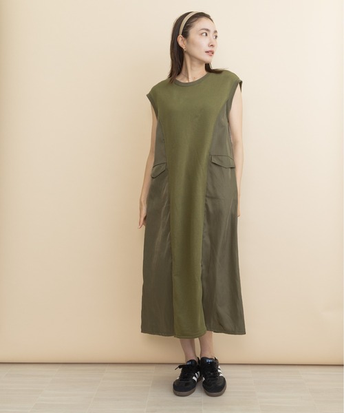 lodie(ロディ)の「異素材コンビ・サイドラインワンピース(ワンピース・レディース・チャコールグレー/ブラック/カーキ・FREE)」の20枚目の写真