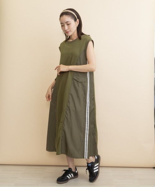 lodie(ロディ)の「異素材コンビ・サイドラインワンピース(ワンピース・レディース・チャコールグレー/ブラック/カーキ・FREE)」の19枚目の写真