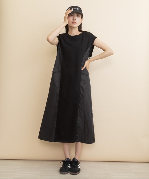 lodie(ロディ)の「異素材コンビ・サイドラインワンピース(ワンピース・レディース・チャコールグレー/ブラック/カーキ・FREE)」の13枚目の写真