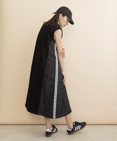 lodie(ロディ)の「異素材コンビ・サイドラインワンピース(ワンピース・レディース・チャコールグレー/ブラック/カーキ・FREE)」の6枚目の写真