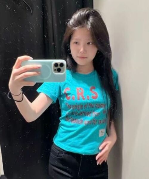 COIRIS(コイリス)の「CRS ビビッドミント スリムフィット 半袖Tシャツ(Tシャツ/カットソー・レディース・ミント/ホワイト・FREE)」の12枚目の写真