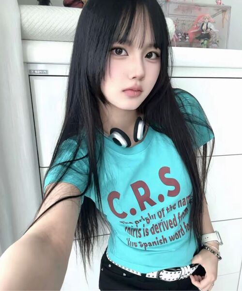 COIRIS(コイリス)の「CRS ビビッドミント スリムフィット 半袖Tシャツ(Tシャツ/カットソー・レディース・ミント/ホワイト・FREE)」の16枚目の写真