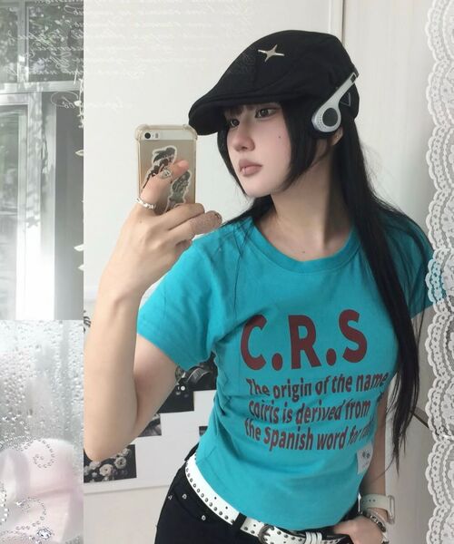 COIRIS(コイリス)の「CRS ビビッドミント スリムフィット 半袖Tシャツ(Tシャツ/カットソー・レディース・ミント/ホワイト・FREE)」の17枚目の写真