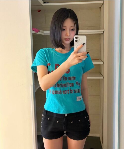 COIRIS(コイリス)の「CRS ビビッドミント スリムフィット 半袖Tシャツ(Tシャツ/カットソー・レディース・ミント/ホワイト・FREE)」の19枚目の写真