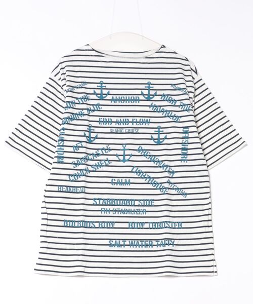 sunny branch(サニーブランチ)の「★many men many mind★テレコボーダーマリンptバスクTee(Tシャツ/カットソー・メンズ・ネイビー系・LARGE)」の1枚目の写真