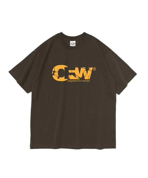 CARGOBROS FOR WOMAN(カーゴブロスフォーウィメン)の「CFW クラックロゴ 半袖Tシャツ (カーキ)(Tシャツ/カットソー・レディース・その他・SMALL/MEDIUM/LARGE/X-LARGE/2XL)」の1枚目の写真