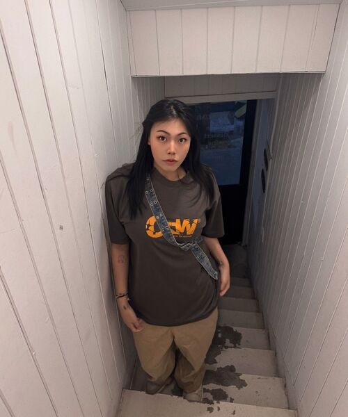 CARGOBROS FOR WOMAN(カーゴブロスフォーウィメン)の「CFW クラックロゴ 半袖Tシャツ (カーキ)(Tシャツ/カットソー・レディース・その他・SMALL/MEDIUM/LARGE/X-LARGE/2XL)」の9枚目の写真