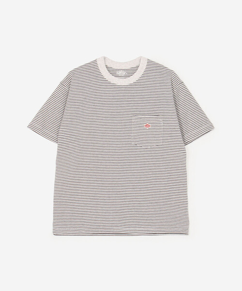 DANTON（ダントン）の「DANTON | マルチボーダー ポケットクルーネックTシャツ WOMEN（Tシャツ/カットソー・レディース・ブラウン系その他2/ブラウン系その他/ホワイト系その他・S/M）」の2枚目の写真