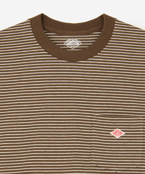 DANTON（ダントン）の「DANTON | マルチボーダー ポケットクルーネックTシャツ WOMEN（Tシャツ/カットソー・レディース・ブラウン系その他2/ブラウン系その他/ホワイト系その他・S/M）」の12枚目の写真