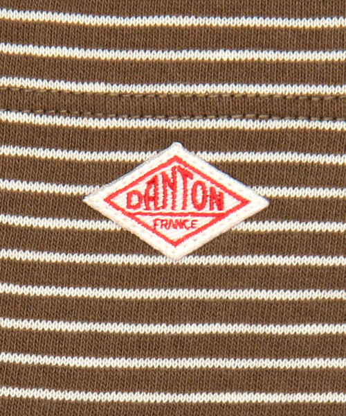 DANTON（ダントン）の「DANTON | マルチボーダー ポケットクルーネックTシャツ WOMEN（Tシャツ/カットソー・レディース・ブラウン系その他2/ブラウン系その他/ホワイト系その他・S/M）」の5枚目の写真