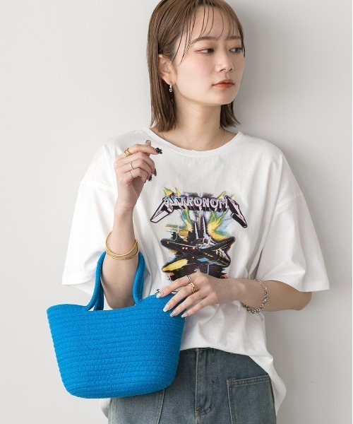 ad thie(アドティエ)の「ロープ編み ミニ カゴ バッグ(かごバッグ・レディース・レッド/ダークグリーン/オレンジ/ピンク/ブルー・FREE)」の10枚目の写真