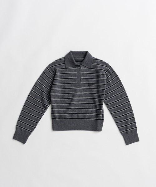 PRANK PROJECT（プランクプロジェクト）の「【2026Autumn Pre-Order】ボーダーニットポロ / Border Knit Polo（ニット/セーター・レディース・グレー/ホワイト/ボルドー・FREE）」の18枚目の写真