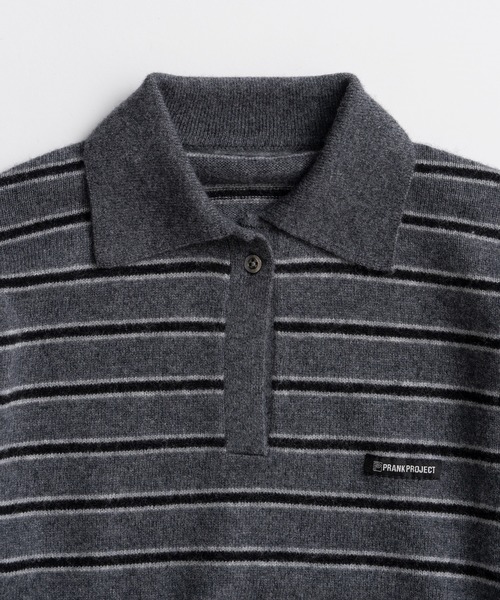 PRANK PROJECT（プランクプロジェクト）の「【2026Autumn Pre-Order】ボーダーニットポロ / Border Knit Polo（ニット/セーター・レディース・グレー/ホワイト/ボルドー・FREE）」の20枚目の写真