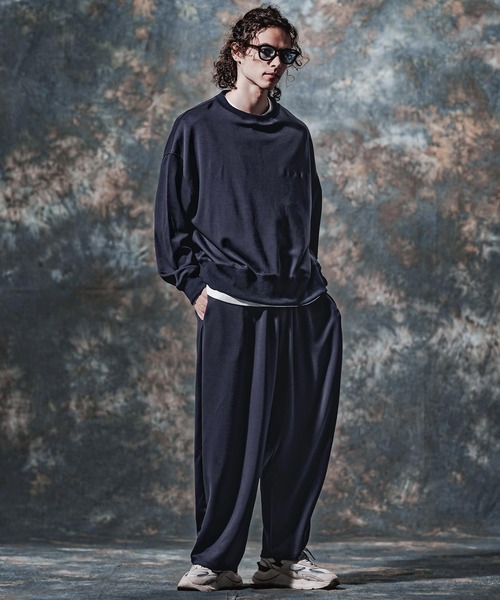 Jih Nunc(ジーヌンク)の「mp15263-TRポンチ刺繍ロゴバルーンパンツ(JIH-R1232)(スウェットパンツ・メンズ・ネイビー/グレイッシュベージュ/ブラック・L/M/S)」の21枚目の写真