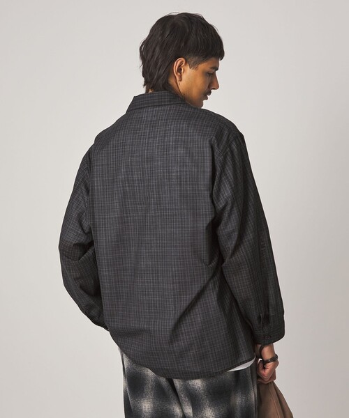 Steven Alan(スティーブンアラン)の「<Steven Alan> ウール チェック オープンカラー オーバー シャツ(シャツ/ブラウス・メンズ・パープル/ダークグレー・XL/L/M/S)」の20枚目の写真