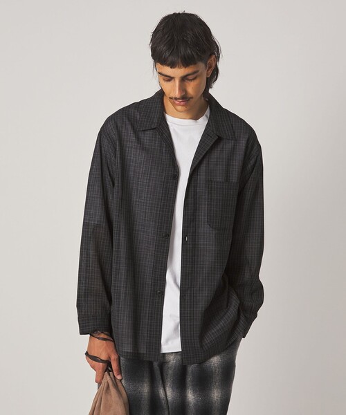 Steven Alan(スティーブンアラン)の「<Steven Alan> ウール チェック オープンカラー オーバー シャツ(シャツ/ブラウス・メンズ・パープル/ダークグレー・XL/L/M/S)」の21枚目の写真