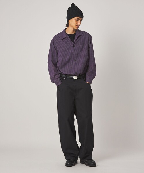 Steven Alan(スティーブンアラン)の「<Steven Alan> ウール チェック オープンカラー オーバー シャツ(シャツ/ブラウス・メンズ・パープル/ダークグレー・XL/L/M/S)」の22枚目の写真