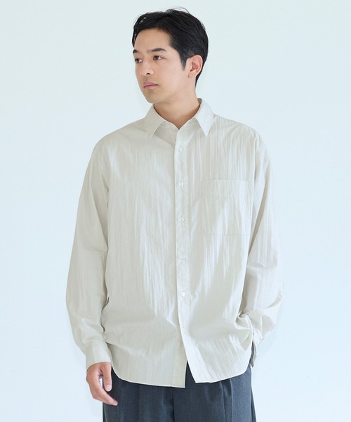 coca(coca)(コカ)の「コットンナイロン長袖シャツ(シャツ/ブラウス・メンズ・ブラック/アイボリー・M/XL/L)」の2枚目の写真
