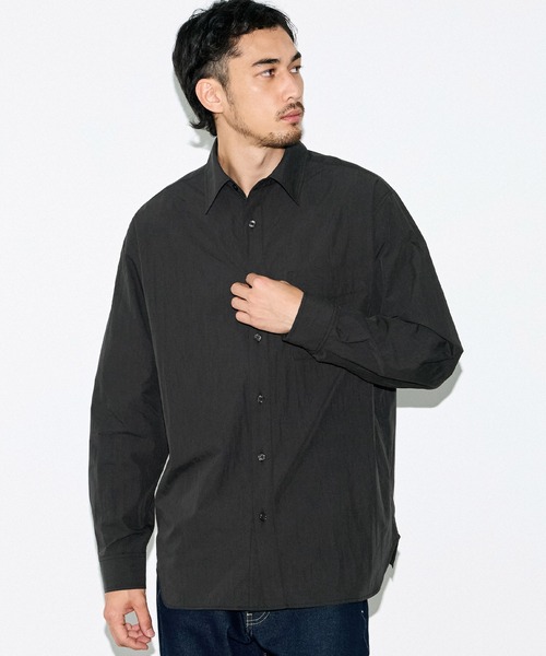 coca(coca)(コカ)の「コットンナイロン長袖シャツ(シャツ/ブラウス・メンズ・ブラック/アイボリー・M/XL/L)」の1枚目の写真