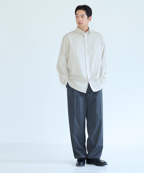 coca(coca)(コカ)の「コットンナイロン長袖シャツ(シャツ/ブラウス・メンズ・ブラック/アイボリー・M/XL/L)」の4枚目の写真