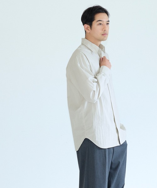 coca(coca)(コカ)の「コットンナイロン長袖シャツ(シャツ/ブラウス・メンズ・ブラック/アイボリー・M/XL/L)」の6枚目の写真