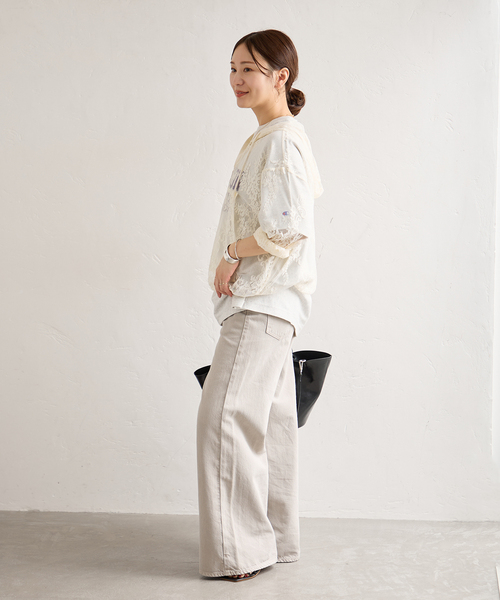 JOURNAL STANDARD(ジャーナルスタンダード)の「《追加》レースフーディ(Tシャツ/カットソー・レディース・ブラック/アイボリー・FREE)」の12枚目の写真