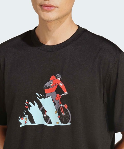 adidas(アディダス)の「クライマクール ドゥードル ハント バイク グラフィック Tシャツ / アディダス adidas(Tシャツ/カットソー・メンズ・ホワイト・XX-LARGE/3XL/LARGE/MEDIUM/SMALL/X-LARGE/X-SMALL)」の5枚目の写真