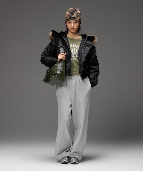 X-girl（エックスガール）の「MIXED FONT FADED L/S COMPACT TOP（Tシャツ/カットソー・レディース・オリーブ/ブラック・S/M）」の5枚目の写真