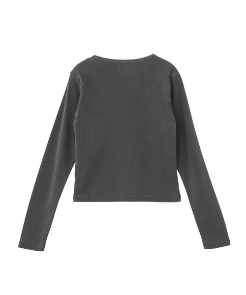 X-girl（エックスガール）の「MIXED FONT FADED L/S COMPACT TOP（Tシャツ/カットソー・レディース・オリーブ/ブラック・S/M）」の9枚目の写真