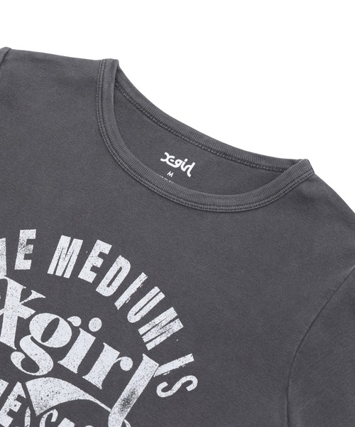 X-girl（エックスガール）の「MIXED FONT FADED L/S COMPACT TOP（Tシャツ/カットソー・レディース・オリーブ/ブラック・S/M）」の10枚目の写真