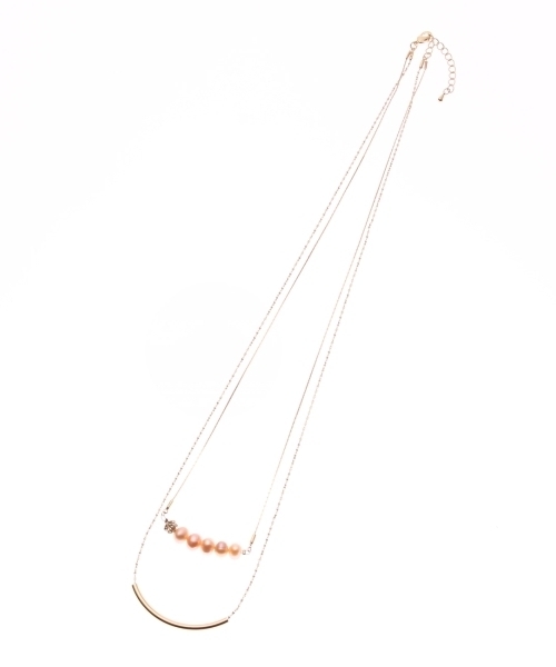 grove(グローブ)の「2連パールビジューバーロングネックレス(ネックレス・レディース・シルバー/ゴールド/ベージュ・00)」の2枚目の写真