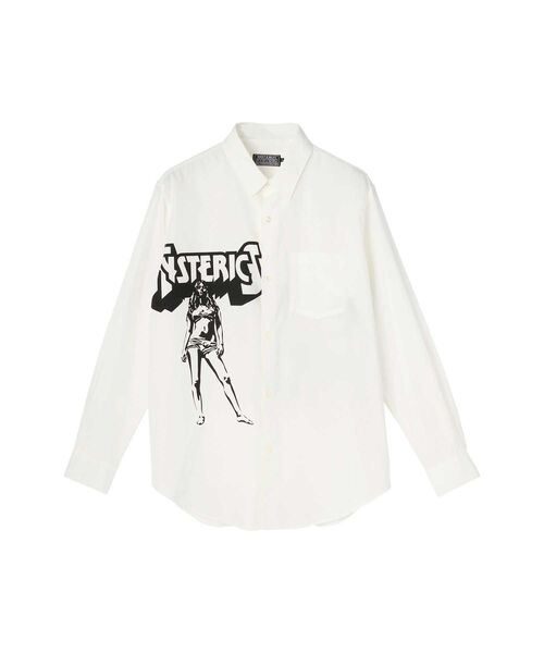 HYSTERIC GLAMOUR(ヒステリックグラマー)の「BAD ASS MAMA レギュラーカラーシャツ(シャツ/ブラウス・メンズ・ホワイト/ブラック・MEDIUM/SMALL/LARGE/X-LARGE)」の2枚目の写真