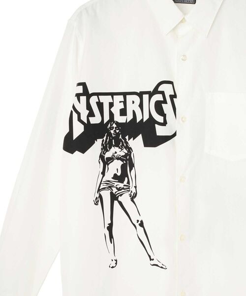 HYSTERIC GLAMOUR(ヒステリックグラマー)の「BAD ASS MAMA レギュラーカラーシャツ(シャツ/ブラウス・メンズ・ホワイト/ブラック・MEDIUM/SMALL/LARGE/X-LARGE)」の4枚目の写真