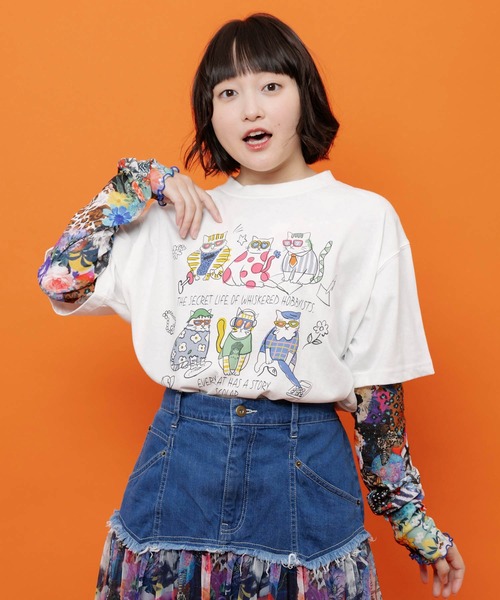 ScoLar(スカラー)の「162745:3柄展開 接触冷感ロングスリーブTシャツ(Tシャツ/カットソー・レディース・ネイビー/ブラック/オフホワイト・M)」の2枚目の写真