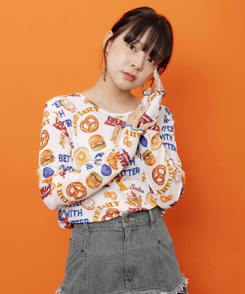 ScoLar(スカラー)の「162745:3柄展開 接触冷感ロングスリーブTシャツ(Tシャツ/カットソー・レディース・ネイビー/ブラック/オフホワイト・M)」の3枚目の写真