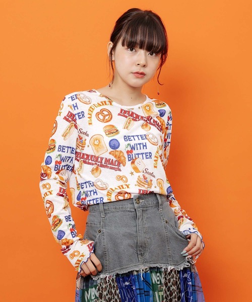 ScoLar(スカラー)の「162745:3柄展開 接触冷感ロングスリーブTシャツ(Tシャツ/カットソー・レディース・ネイビー/ブラック/オフホワイト・M)」の22枚目の写真