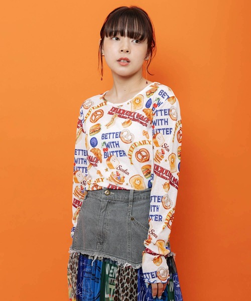 ScoLar(スカラー)の「162745:3柄展開 接触冷感ロングスリーブTシャツ(Tシャツ/カットソー・レディース・ネイビー/ブラック/オフホワイト・M)」の15枚目の写真