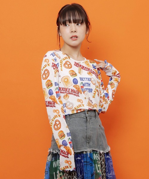 ScoLar(スカラー)の「162745:3柄展開 接触冷感ロングスリーブTシャツ(Tシャツ/カットソー・レディース・ネイビー/ブラック/オフホワイト・M)」の16枚目の写真