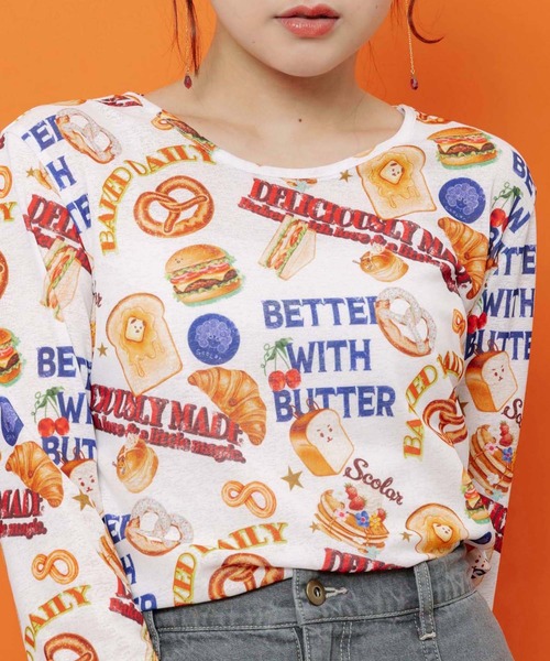 ScoLar(スカラー)の「162745:3柄展開 接触冷感ロングスリーブTシャツ(Tシャツ/カットソー・レディース・ネイビー/ブラック/オフホワイト・M)」の18枚目の写真