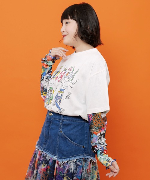 ScoLar(スカラー)の「162745:3柄展開 接触冷感ロングスリーブTシャツ(Tシャツ/カットソー・レディース・ネイビー/ブラック/オフホワイト・M)」の20枚目の写真